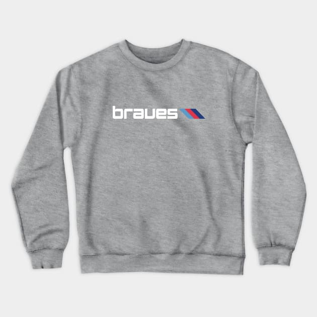 Bandwagon Braves (White) Crewneck Sweatshirt by LePossum